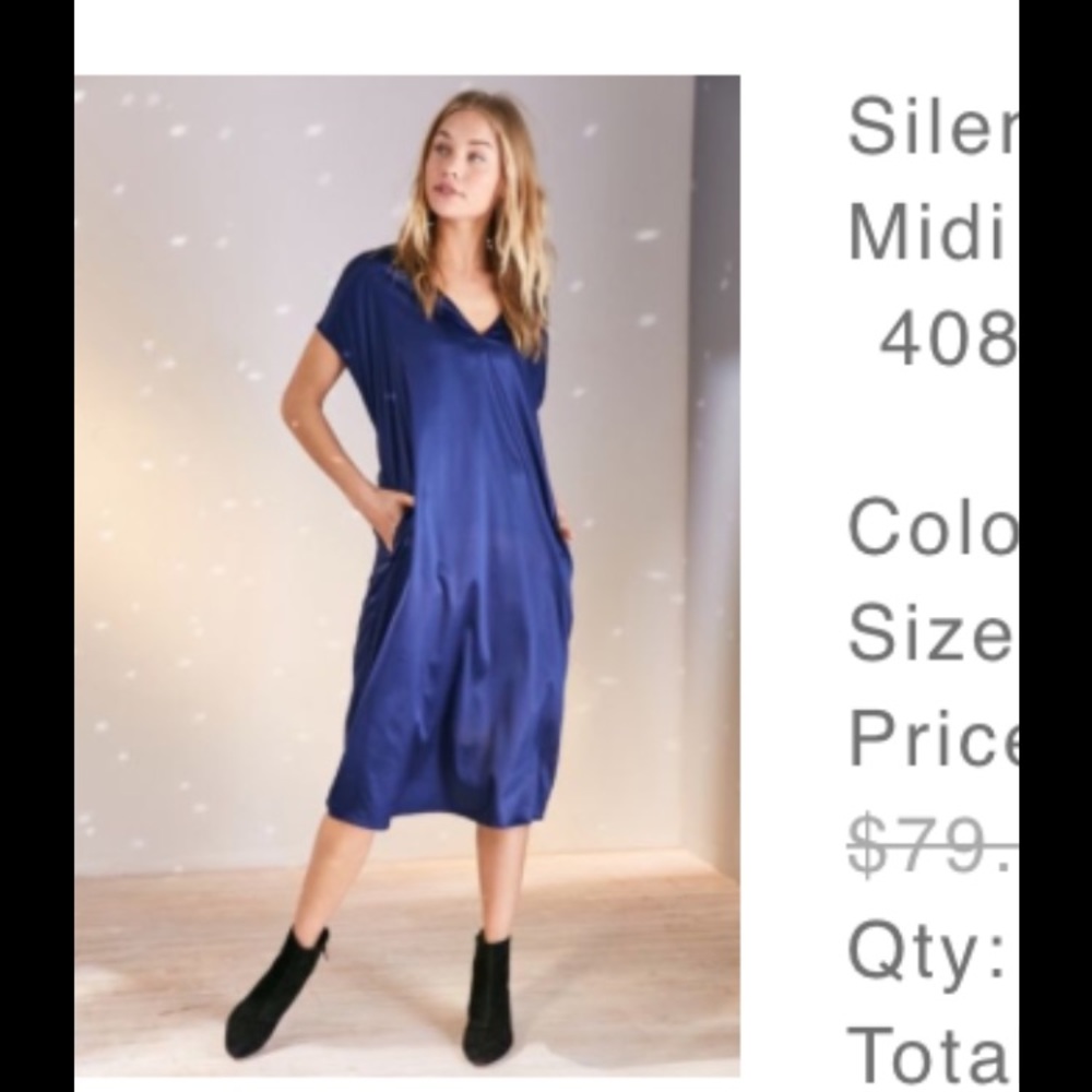Navy Blue Formal Satin Dress Urban Outfitters